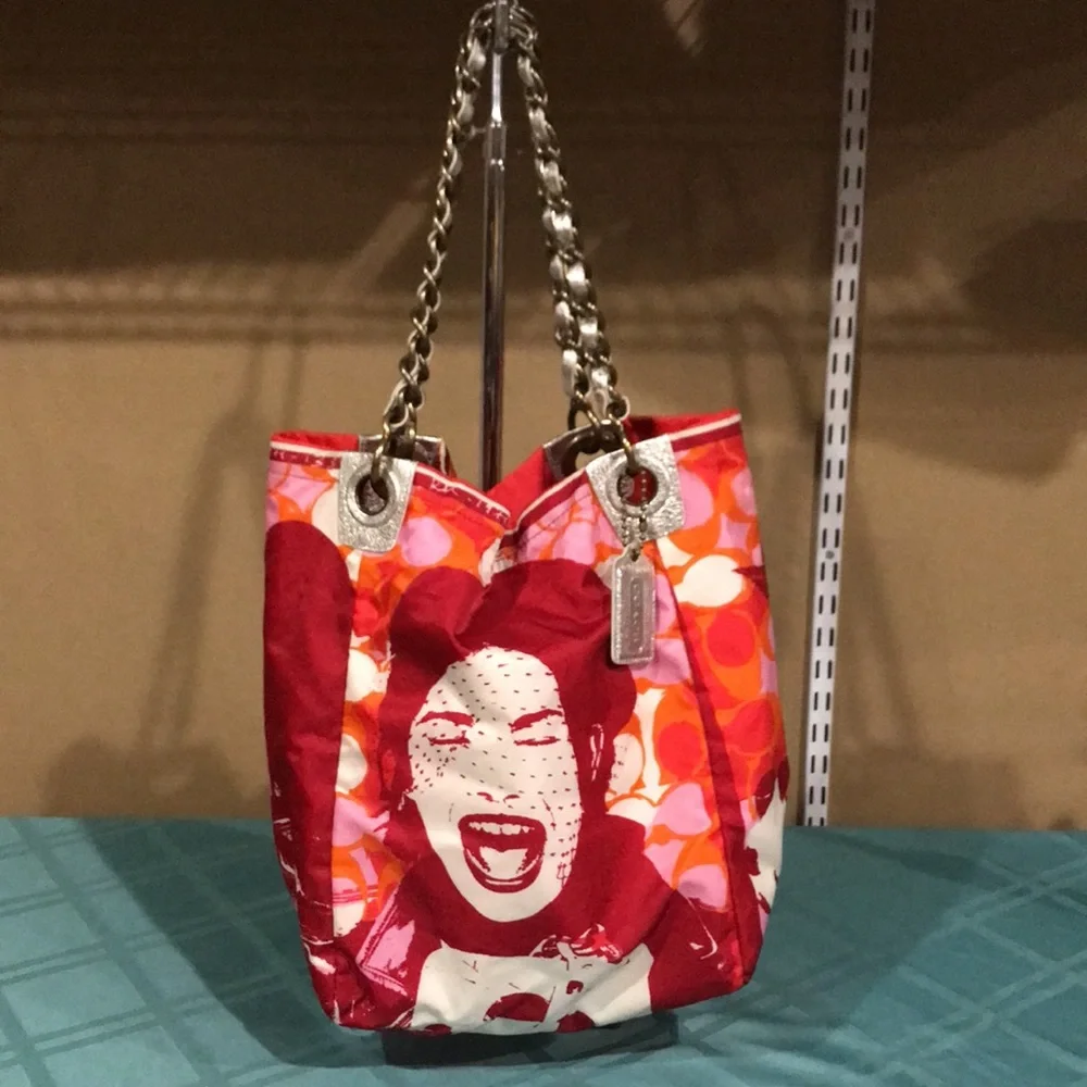 Coach Multicolor Pop Art Tote — Red, Pink, Orange, White
